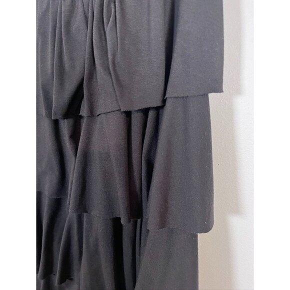 Annabelle Top Women 3X Black Tiered Metallic Sequin Butterfly Goth Hippie Boho - Picture 4 of 9